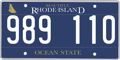 RI license plate 989110