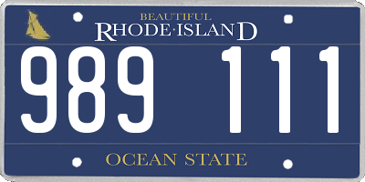 RI license plate 989111