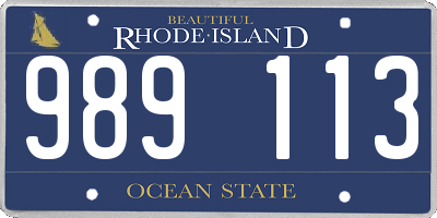 RI license plate 989113