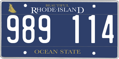 RI license plate 989114