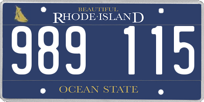 RI license plate 989115