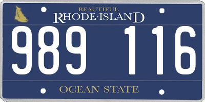 RI license plate 989116