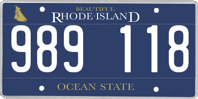 RI license plate 989118