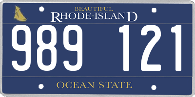 RI license plate 989121