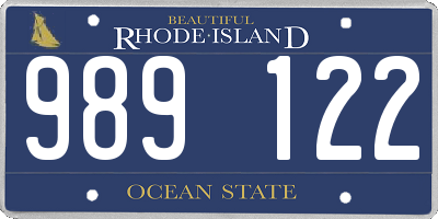 RI license plate 989122