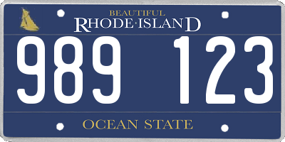 RI license plate 989123