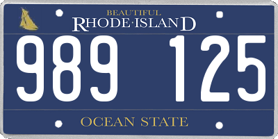 RI license plate 989125