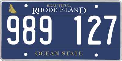 RI license plate 989127