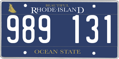 RI license plate 989131