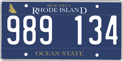 RI license plate 989134