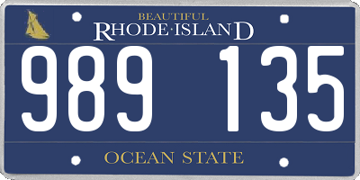 RI license plate 989135