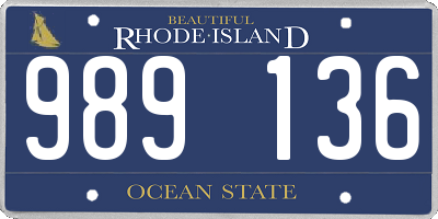 RI license plate 989136