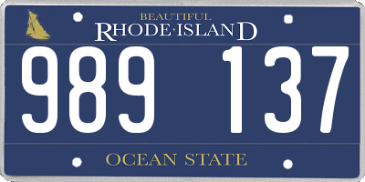 RI license plate 989137