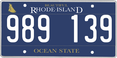 RI license plate 989139