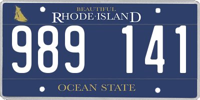 RI license plate 989141