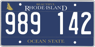 RI license plate 989142