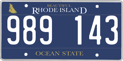 RI license plate 989143