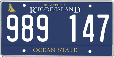 RI license plate 989147