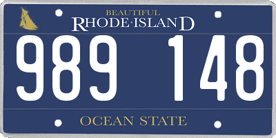 RI license plate 989148