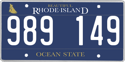 RI license plate 989149