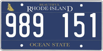 RI license plate 989151