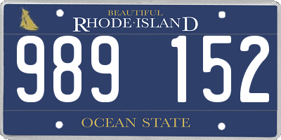 RI license plate 989152