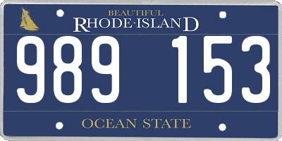 RI license plate 989153