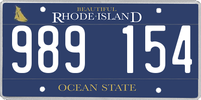 RI license plate 989154