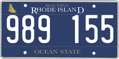 RI license plate 989155