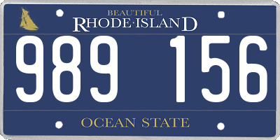 RI license plate 989156