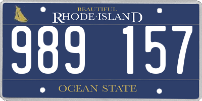 RI license plate 989157