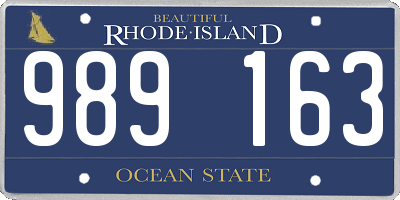 RI license plate 989163