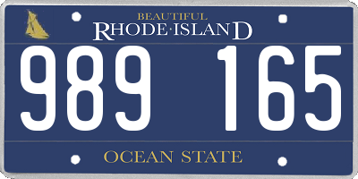 RI license plate 989165