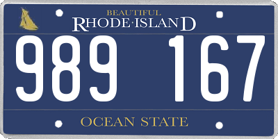 RI license plate 989167