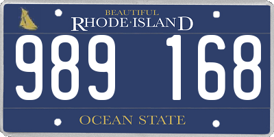 RI license plate 989168