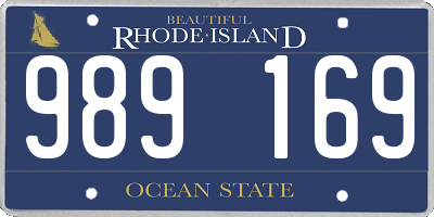 RI license plate 989169