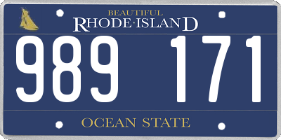 RI license plate 989171