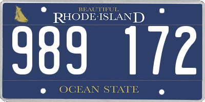 RI license plate 989172