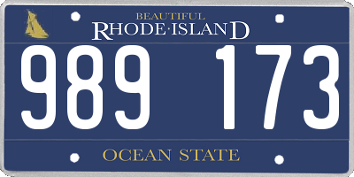 RI license plate 989173