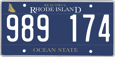 RI license plate 989174