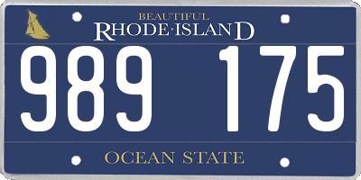 RI license plate 989175