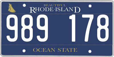 RI license plate 989178