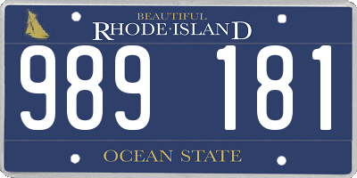 RI license plate 989181