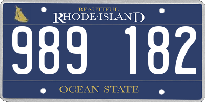 RI license plate 989182