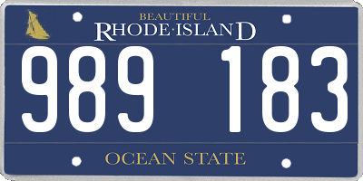 RI license plate 989183