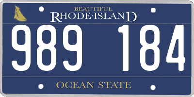 RI license plate 989184