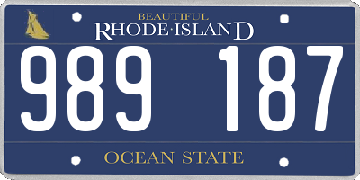 RI license plate 989187