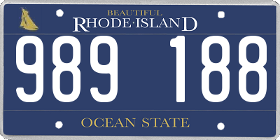 RI license plate 989188