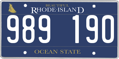 RI license plate 989190