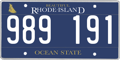 RI license plate 989191